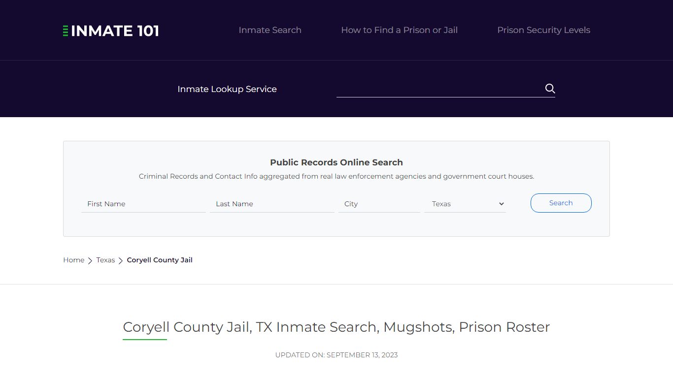 Coryell County Jail, TX Inmate Search, Mugshots, Prison Roster